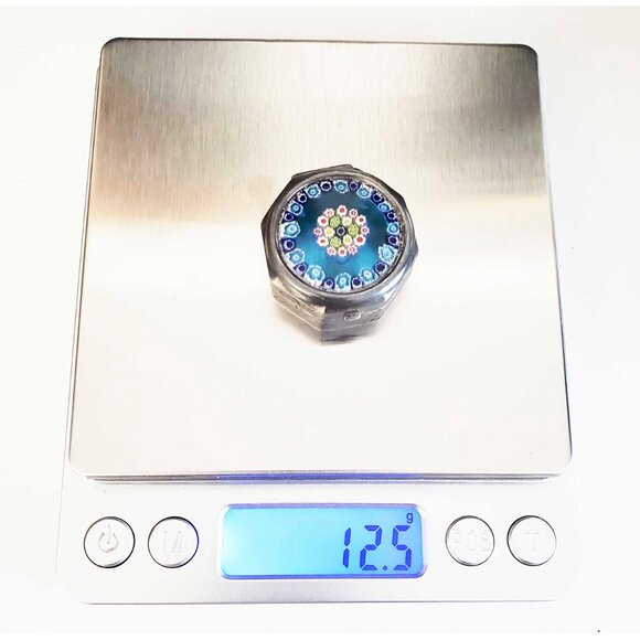 Vintage Italian Sterling Silver 925 Murano Millefiori Mini Blue Pill Box - Picture 9 of 9